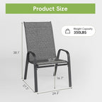 Patio Chairs Set of 2, Outdoor Dining Chairs Stackable - Image 3