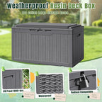 Greesum 100 Gallon Resin Deck Box Large Outdoor Storage - Image 2