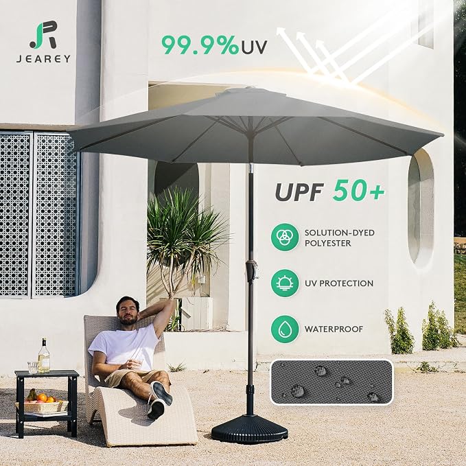 JEAREY 10 ft Outdoor Patio Umbrella w/Tilt and Crank - Image 3