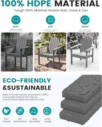 SERWALL HDPE Stackable Adirondack Chairs Set of 4, Space-Saving - Image 4