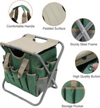 Folding Gardening Stool with Detachable Storage Tote Bag, Gardening Tools Set - Image 4