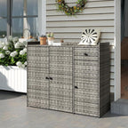 Tangkula Rattan Outdoor Storage Cabinet, Patiojoy Outdoor Cabinet - Image 8