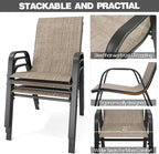 Patio Chairs Set of 6, Stackable Outdoor Dining Chairs - Image 6