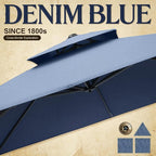 PURPLE LEAF Sunbrella Patio Umbrella 12FT Outdoor Umbrella Spectrum Denim | - Image 6