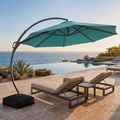 Outdoor Patio Umbrella with Base, 11 FT Deluxe Curvy Cantilever Umbrella Heavy by LAUSAINTHOME