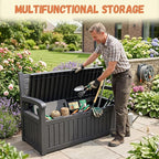 100 Gallon Outdoor Storage Bench, Lockable Patio Storage Bench, - Image 2