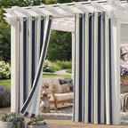 2 Panels Outdoor Stripe Curtains by Sunshelf
