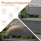 100 Gallon Wood-Grain Storage Bench, Waterproof & Lockable, Doubles as Bench - Image 4