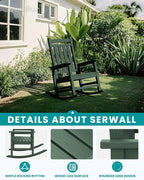SERWALL HDPE Rocking Chair, Oversized Outdoor Rocking Chair - Image 4