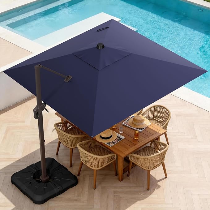 10' X 10' Patio Umbrella Cantilever Outdoor Rectangle Umbrella, Heavy Duty - Image 9