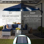 Best Choice Products 10ft Solar LED Cantilever Patio Umbrella, 360-Degree - Image 3