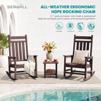 SERWALL Outdoor Rocking Chair Set of 2, Oversized Rocker - Image 5