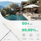 JEAREY 6.5x10 ft Rectangular Patio Umbrellas Rectangle Outdoor Umbrella - Image 5