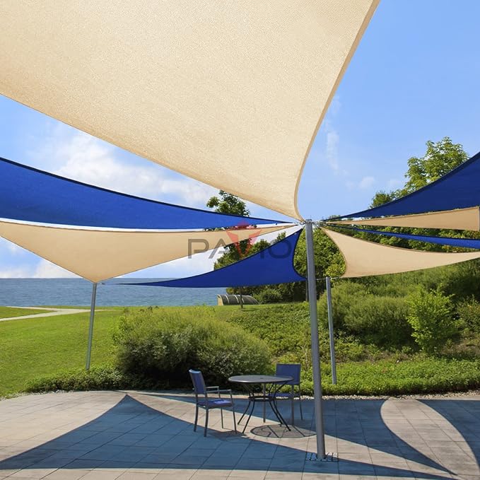 Patio Paradise 2' x 2' x 2' Sun Shade Sail Triangle Canopy Shade Cloth Fabric - Image 5