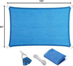 Eden's Decor Straight Flat-Edged 7' x 16' Blue Sun Shade Sail Rectangular - Image 9
