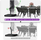 PURPLE LEAF Patio Telescopic Umbrella 11.5' x 11.5' Up Down Lifting Grey | - Image 5
