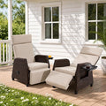 Outdoor Recliner for Patio, 180° Simultaneous Recline, Adjustable Back & by Unknown