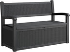 80 Gallon Outdoor Storage Bench, Resin Outside Storage Box by Unknown