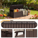 JUMMICO 80 Gallon Resin Outdoor Storage Bench - Image 5