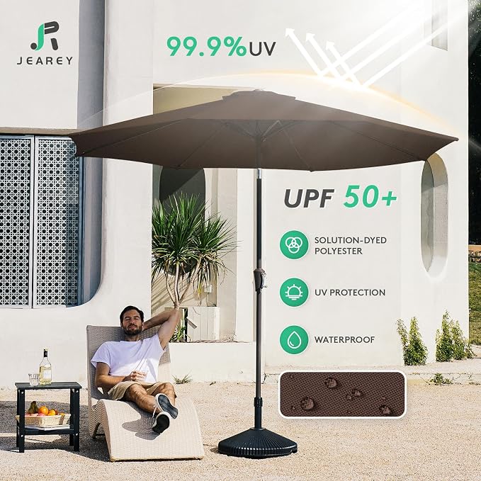 JEAREY 10 ft Outdoor Patio Umbrella w/Tilt and Crank - Image 3
