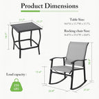 Shintenchi 3 Piece Rocking Bistro Set, Outdoor Furniture - Image 4