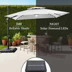 Best Choice Products 9x12ft LED Cantilever Patio Umbrella w/Base Included & - Image 6