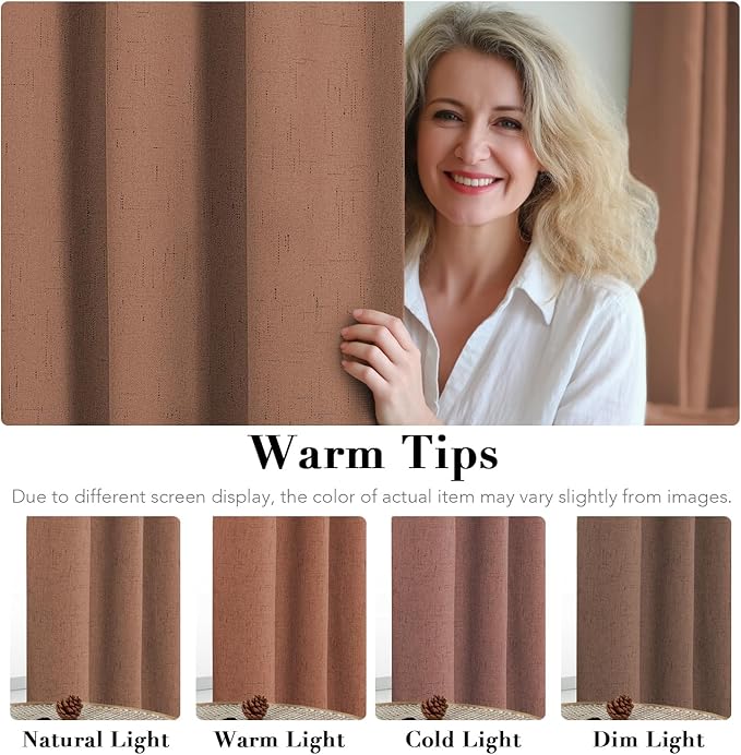 H.VERSAILTEX Linen Blackout Curtains Durable Thick Textured Linen Look 100% - Image 6