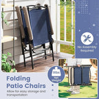 GIANTEX Set of 2 Patio Folding Chairs, Outdoor Patio Dining Chairs w/Armrest - Image 5