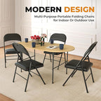 4 Pack Leather Chair | Foldable & Stackable | 350 lbs Capacity Steel Frame Seats - Image 2