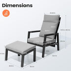 Pellebant 2-Piece Aluminum Outdoor Recliner Chair - Image 3