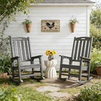 Outdoor Rocking Chairs Set of 2, Oversized Porch Rocker | Weather Resistant - Image 2