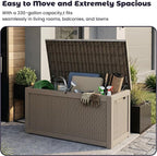 PatioZen 330 Gallon Outdoor Storage Box, Heavy Duty Resin Large Deck Box - Image 3