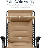 Best Choice Products Oversized Padded Zero Gravity Chair, Folding Outdoor Patio - Image 3