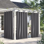 NICETOWN Weighted Curtains for Patio Waterproof W66xL84 Grey 2 Panels | Gazebo by NICETOWN