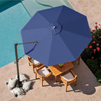 Devoko 10ft Solar LED Patio Umbrella, Round Cantilever Outdoor Umbrella - Image 2
