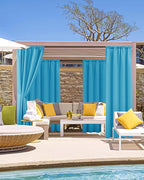 Outdoor Curtains for Patio Waterproof Rod Pocket 4 Pcs 54x95 Inch Teal | - Image 2