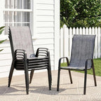 TLSUNNY Patio Chair, Outdoor Stackable Textilene Chairs Set of 6, by TLSUNNY