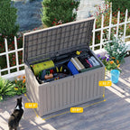 PatioZen 280 Gallon Resin Deck Box, Lockable Patio Outdoor Storage Box - Image 5