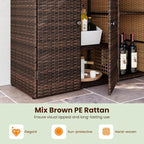 Tangkula Rattan Outdoor Storage Cabinet, Patiojoy Outdoor Cabinet - Image 4