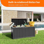 PatioZen 90 Gallon Resin Deck Box, Lockable Patio Outdoor Storage Box - Image 7