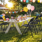 Bonnlo 6-Pack Black Plastic Folding Chairs, Portable Seat - Image 2