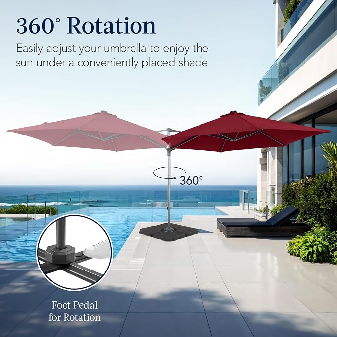 Best Choice Products 10ft Offset Cantilever Hanging Market Patio Umbrella - Image 3
