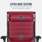 Best Choice Products Oversized Padded Zero Gravity Chair w/Canopy Headrest Cup - Image 5
