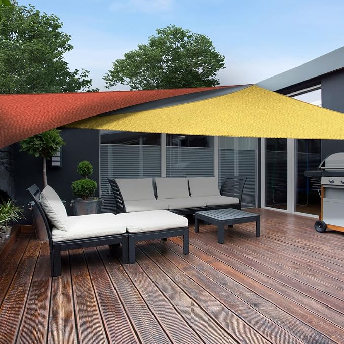 AsterOutdoor Sun Shade Sail Triangle 16' x 16' x 22.64' UV Block Canopy - Image 8