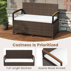 RELAX4LIFE Wicker Outdoor Storage Bench - Image 6