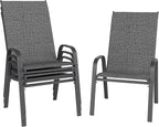 Patio Chairs Set of 4, Stackable Outdoor Dining Chairs by furniture