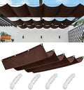 Retractable Wave Shade Cloth Waterproof 8' x 7' Sun Shade Sail Waterproof by WoaceSunShadeSail