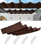 Retractable Wave Sun Shade Cloth 14' x 23' Sun Shade Sail Waterproof Polyester by WoaceSunShadeSail