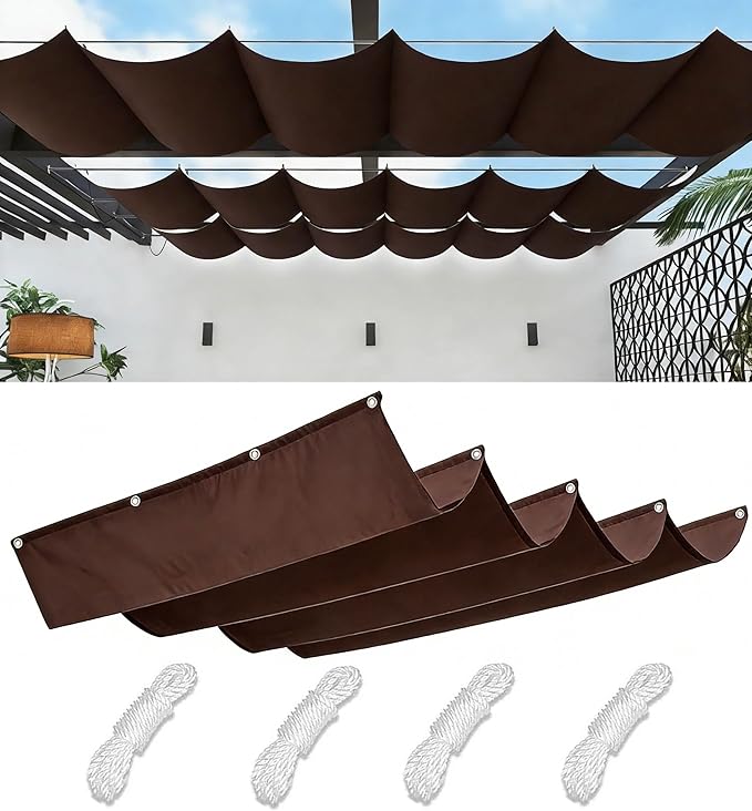 Retractable Wave Sun Shade Sail Waterproof 12' x 21' Sun Shade by WoaceSunShadeSail