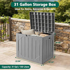 Outdoor Storage Box, 31 Gallon Lockable Waterproof Deck Storage Box, Yard - Image 7